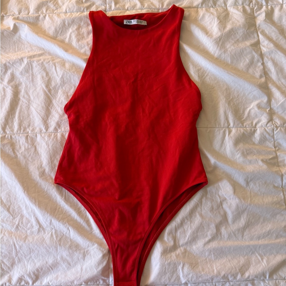 Zara red Bodysuit